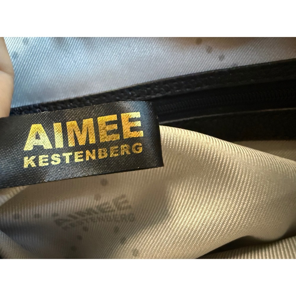 Aimee Kestenberg Snake Embossed Leather Hobo Bag Brown/Black Gold Tone A282317 - Picture 6 of 16